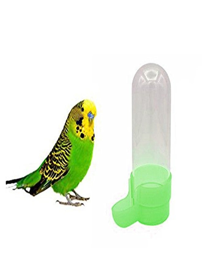 سايج سكوير موزع طعام وبذور وماء على شكل أنبوب مع صينية قابلة للإزالة - لا انسكاب ولا فوضى (أخضر) (عبوة من قطعتين) - Image 1